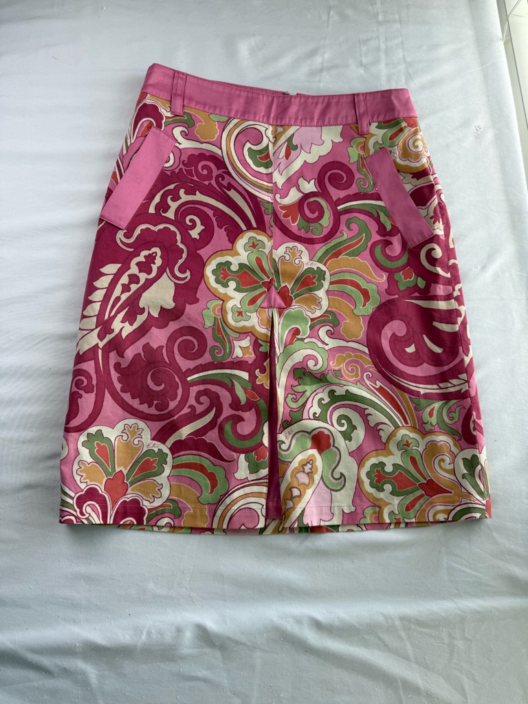 Etro Pink Multi Floral A-Line Skirt